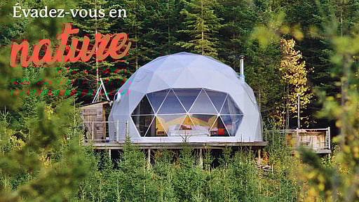 Expérience «glamping» en Mauricie: 2 nuitées en dôme luxueux tout équipé avec bain scandinave privé et vue sur la rivière St-Maurice
